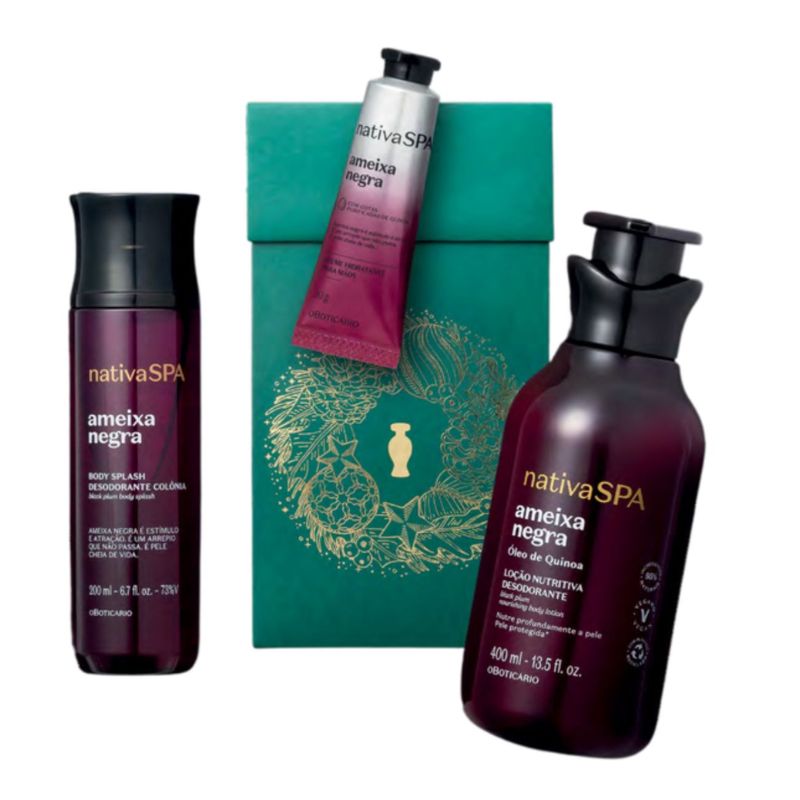 KIT PRESENTE NATIVA SPA AMEIXA NEGRA (3 ITENS)